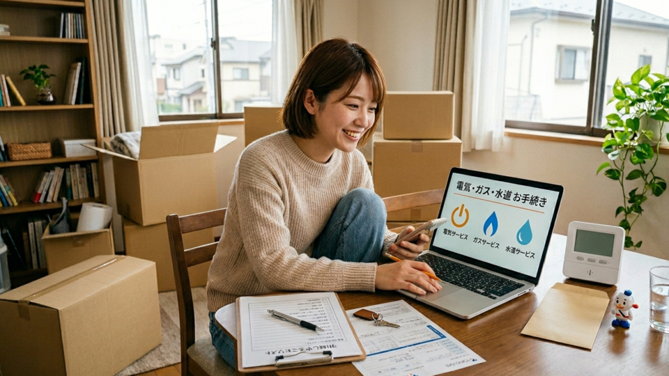 引っ越し時の電気・ガス・水道の手続きはどう進める？手順や注意点